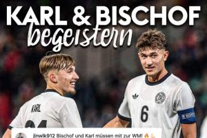 純越級炸魚(yú)！德國U21六球大勝馬耳他，比朔夫3球1助，17歲卡爾2球