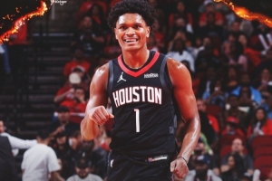 17中6得19分4助！火箭官方贏(yíng)球海報封面人物——阿門(mén)·湯普森