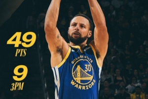 不選你還能選誰(shuí)？勇士官方評選本場(chǎng)最佳球員 庫里狂砍49分當選