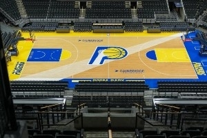 這顏值如何？步行者官方曬出了配套城市版球衣的城市版球場(chǎng)涂裝