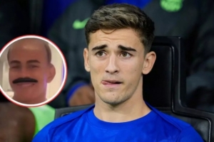 每體：加維“報復”亞馬爾，給他加上了禿頭+小胡子的濾鏡