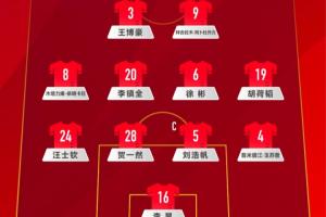 依舊442！U22國足vs韓國官方陣型：汪士欽左后衛，拜合拉木中鋒