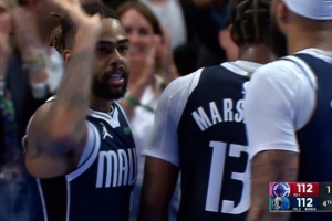 一打一個(gè)準！拉塞爾發(fā)威包攬球隊關(guān)鍵6分 幫助球隊頑強追平