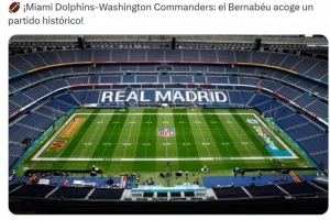 創(chuàng  )造歷史！皇馬曬伯納烏球場(chǎng)照片，預熱今晚進(jìn)行的NFL比賽