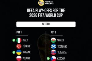 20日抽簽！世預賽附加賽預測分檔：意大利1檔 可能踢瑞典北馬其頓