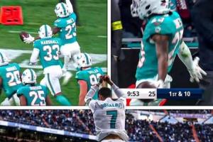 伯納烏再現C羅Siu慶祝！NFL西班牙賽，球員與伯納烏球迷激情同Siu