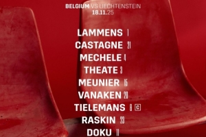 比利時(shí)世預賽首發(fā)：拉門(mén)斯國家隊首秀，多庫、德凱特拉雷在列