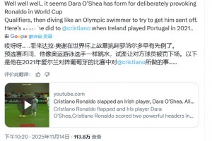 摩根：奧謝故意挑釁C羅早有先例了，他像奧運游泳選手一樣跳水